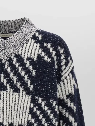 Dries Van Noten Macao V Neck Sweater In Gray
