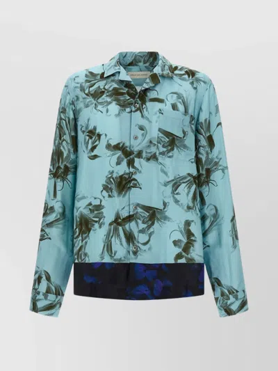Dries Van Noten Floral Pattern Long Sleeves Shirt With Chest Pocket In Multi