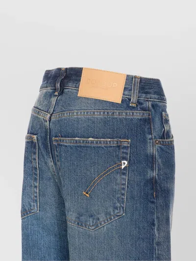 Dondup Trousers Five-pocket Contrast Stitching In Blue