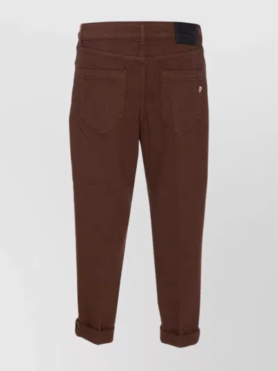 Dondup Trousers With Rolled Cuffs And Pockets In Brown