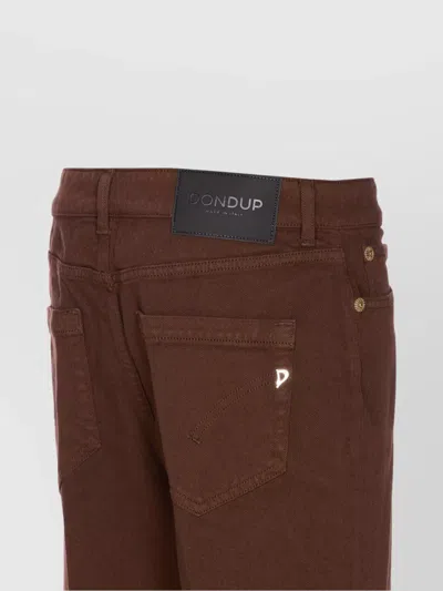 Dondup Trousers With Rolled Cuffs And Pockets In Brown