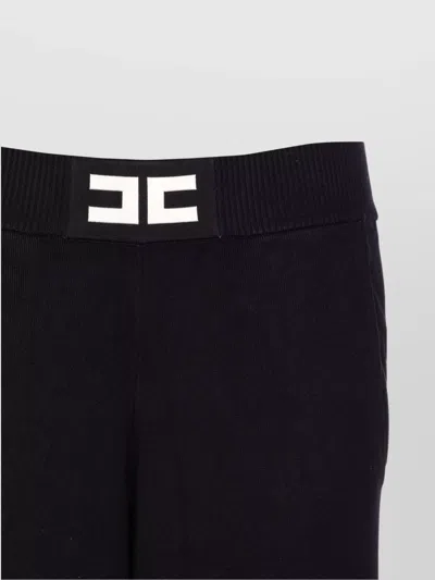 Elisabetta Franchi Palazzo Trousers With Shiny Side Bands In Multi