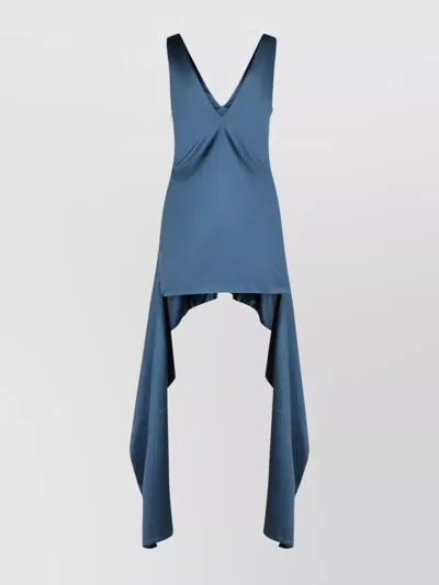 Jw Anderson Mens Steel Blue V-neck Panels Stretch-woven Mini Dress