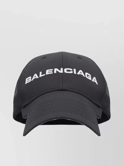 Balenciaga Embroidered Logo Baseball Cap In Black