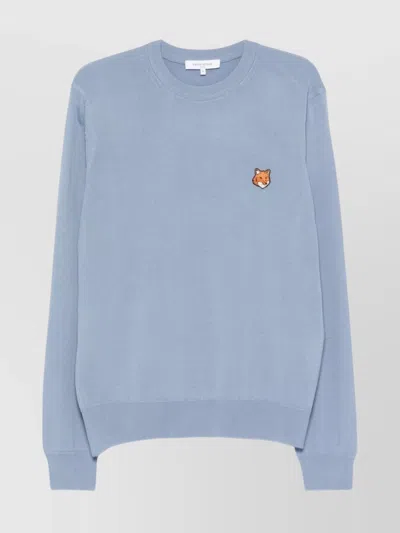 Maison Kitsuné Fox Head-patch Sweatshirt In Blue