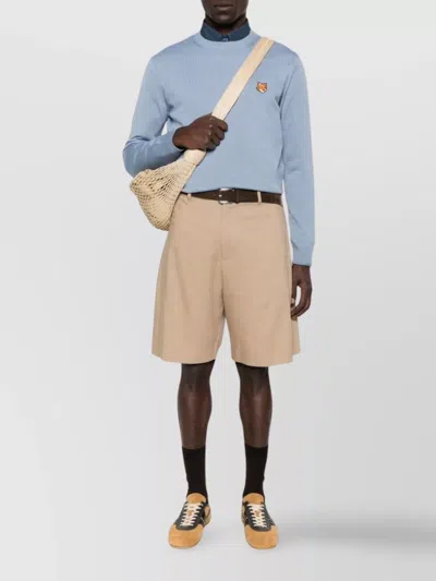 Maison Kitsuné Fox Head-patch Sweatshirt In Blue