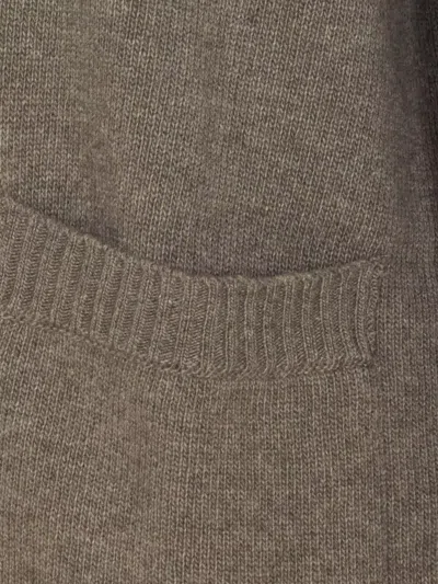 Roberto Collina Knitwear Cardigan With Front Pockets And V-neckline In Gray