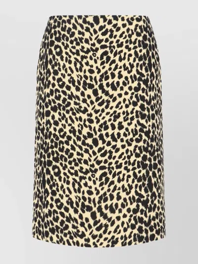Aspesi Animal Print High-waisted Knee Length Midi Skirt In Multi