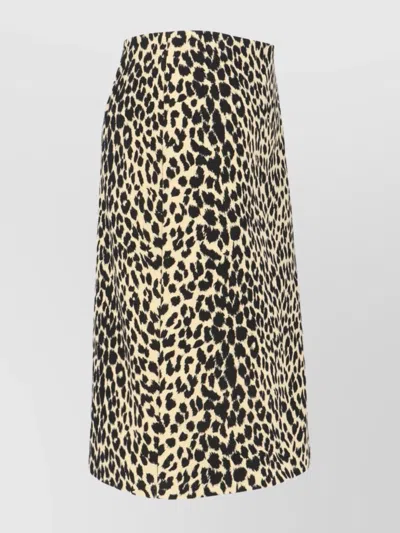 Aspesi Animal Print High-waisted Knee Length Midi Skirt In Multi