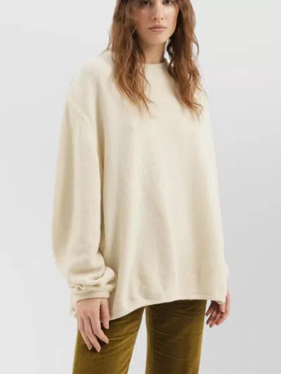 1989 Studio Ribbed Sweater With Button And Side Slits In Neutral