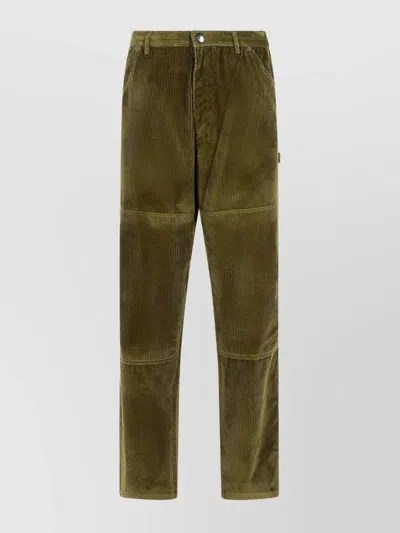 Moncler Corduroy Pants Featuring Pockets In Green