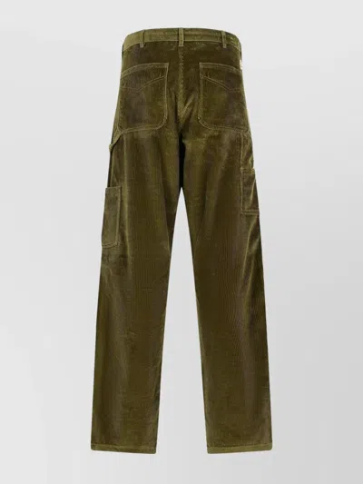 Moncler Corduroy Pants Featuring Pockets In Green