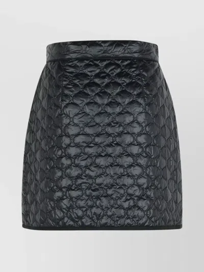 Moncler Quilted Black Skirt With Glossy Finish And Wrap Style