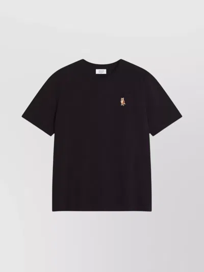 Maison Kitsuné Maison Kitsune Fox Head T Shirt In Black