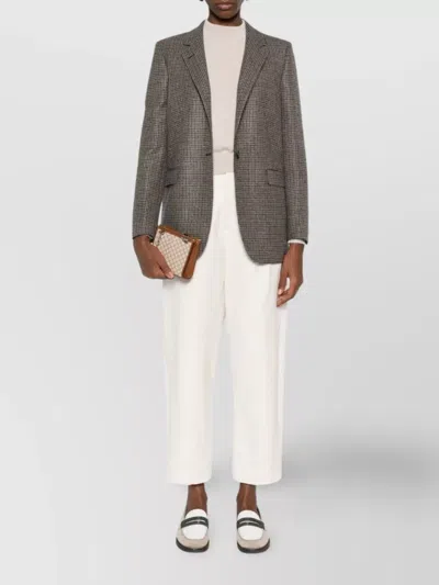 Tagliatore Adrianne Houndstooth Wool Blazer Clothing In Gray