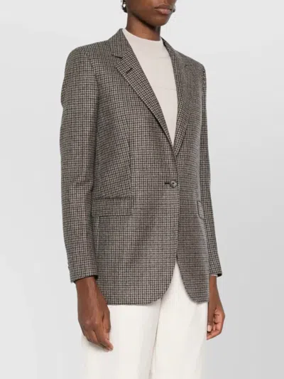 Tagliatore Adrianne Houndstooth Wool Blazer Clothing In Gray