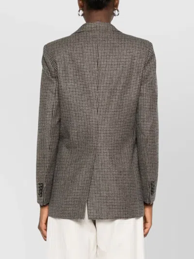 Tagliatore Adrianne Houndstooth Wool Blazer Clothing In Gray