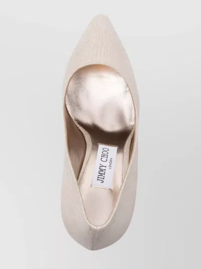 Jimmy Choo Lamé Fabric Pointed Toe Pumps In Neutral
