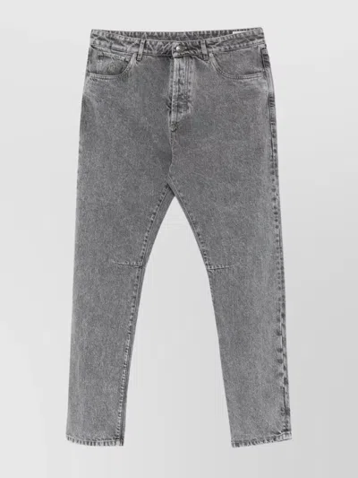 Brunello Cucinelli Straight Leg Jeans With Faded Effect And Five-pocket Design In Gray