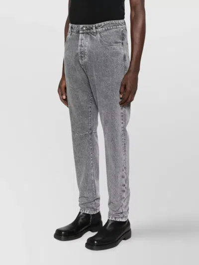 Brunello Cucinelli Straight Leg Jeans With Faded Effect And Five-pocket Design In Gray