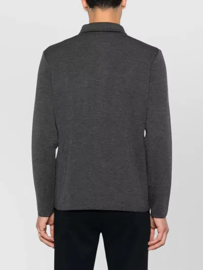 Lardini Knitted Jacket With Chest Pockets And Collar In Gray