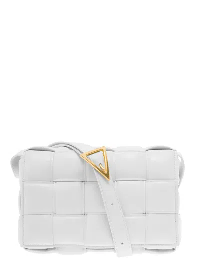 Bottega Veneta Woman Padded Cassette White Leather Crossbody Bag