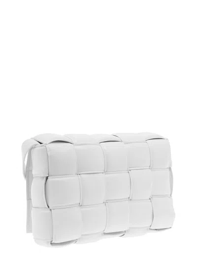 Bottega Veneta Woman Padded Cassette White Leather Crossbody Bag