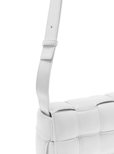 Bottega Veneta Woman Padded Cassette White Leather Crossbody Bag