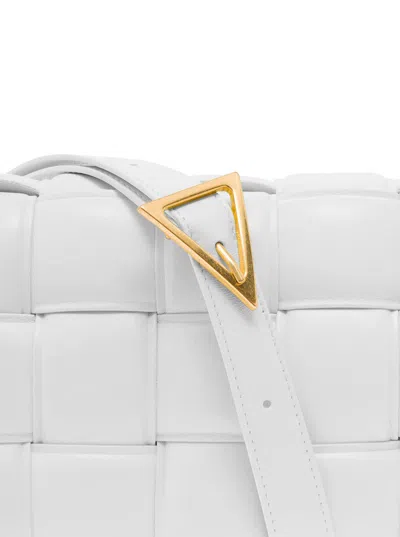 Bottega Veneta Woman Padded Cassette White Leather Crossbody Bag