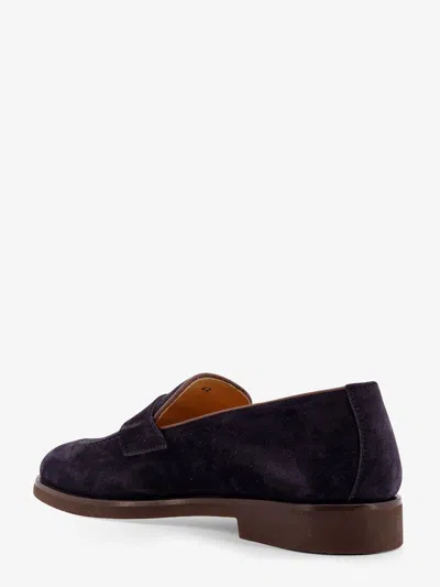 Brunello Cucinelli Suede Logo-embossed Loafers In Blue