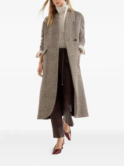 Brunello Cucinelli Wool Blend Padded Coat In Gray