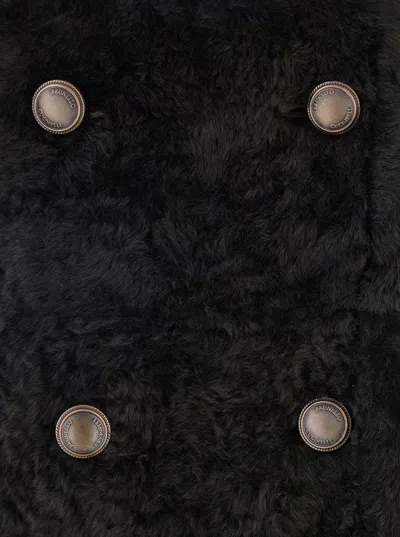 Brunello Cucinelli Reversible Double-breasted Fur Jacket With Button Detailing In Multi