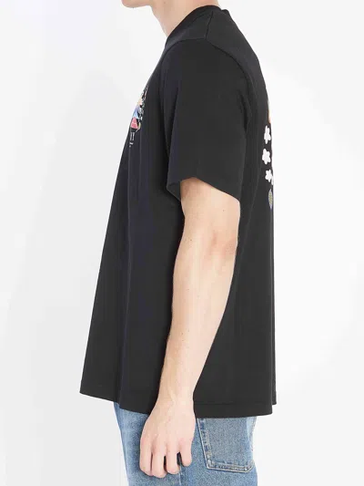 Casablanca Graphic Emblem T-shirt In Soft Organic Cotton In Black