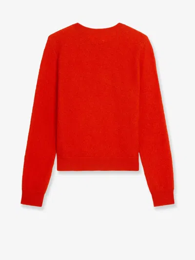 Celine Men Wool Sweater With Triomphe Detail In Red