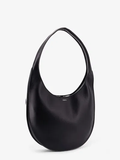 Coperni Medium Soft Swipe Leather Shoulder Bag In Black