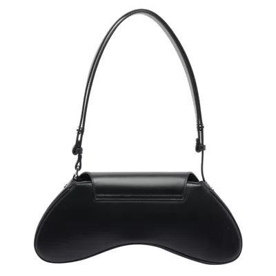 Diesel Curved Black Play Clutch With Glossy Finish And Magnetic Closure In Black