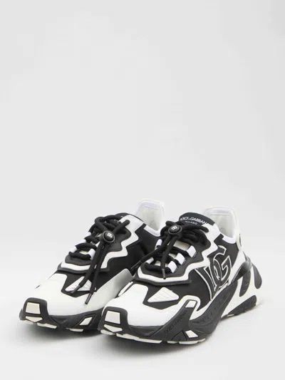 Dolce & Gabbana Day Faster White Sneakers In Black