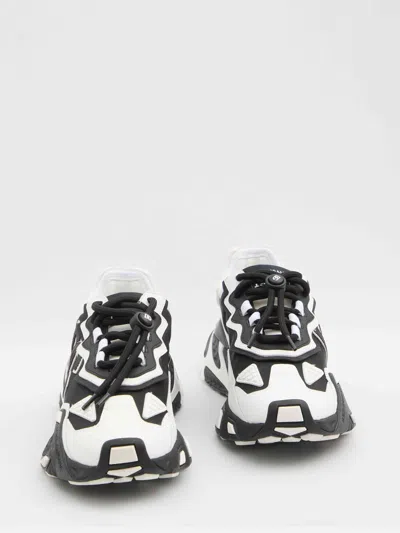 Dolce & Gabbana Day Faster White Sneakers In Black