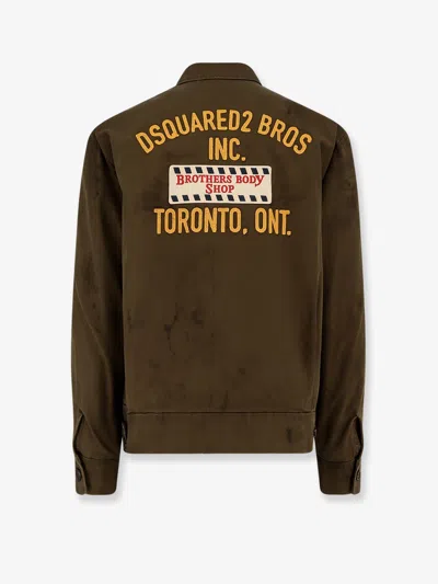 Dsquared2 Embroidered Patch Zip-up Jacket In Multi