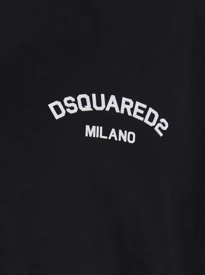 Dsquared2 Regular Fit Cotton T-shirt In Black