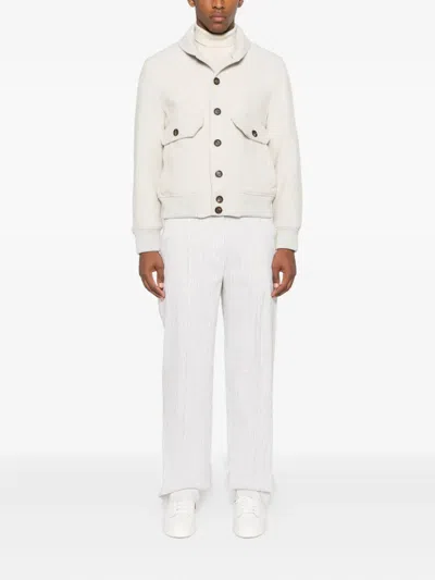 Eleventy Buttoned Jacket In White