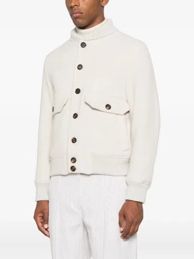 Eleventy Buttoned Jacket In White
