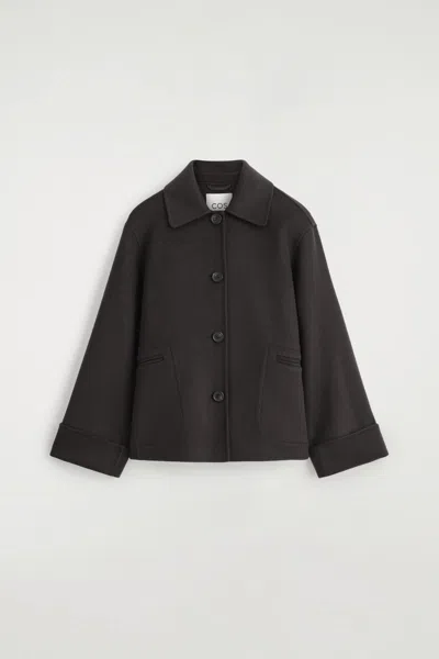 Cos Double-faced Wool Jacket In Brown