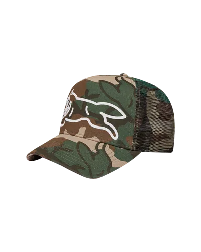 Icecream Running Dog Woodland Camo Trucker Cap In Green