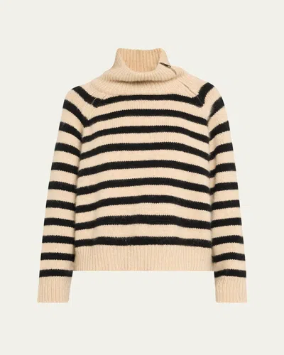 Nili Lotan Striped High Neck Knitwear With Ribbed Cuffs And Hem In Multi