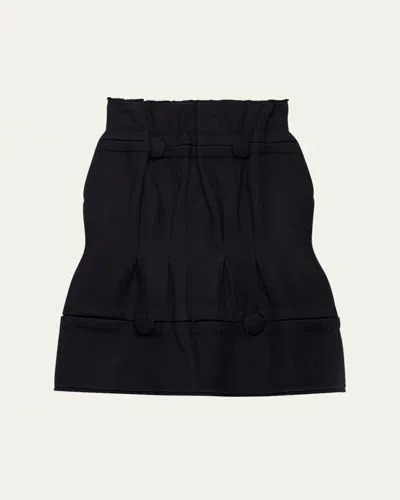 Prada Chevron-pattern Wool Skirt In Black
