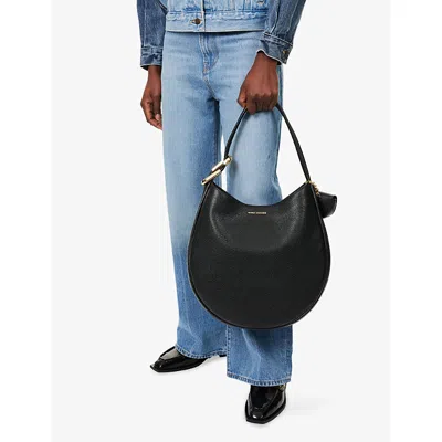 Marc Jacobs Womens Black Large Crescent Leather Tote Bag In Black