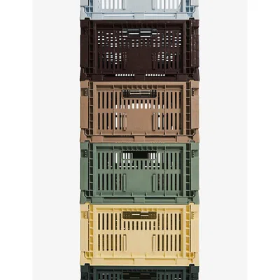 Hay Sage Green Colour Stackable Small Plastic Crate 26cm X 17cm In Green