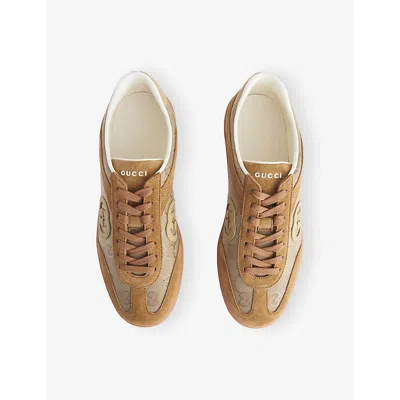 Gucci Suede And Fabric Low-top Sneakers In Multi