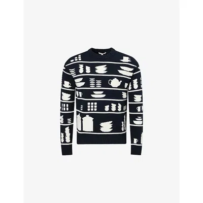 Jw Anderson Black Sweater With Graphic Print J.w Anderson In Multi
